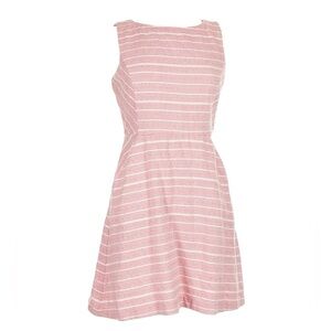 NWT JESSICA SIMPSON PINK AND WHITE FIT & FLARE SKATER MINI DRESS SIZE 6